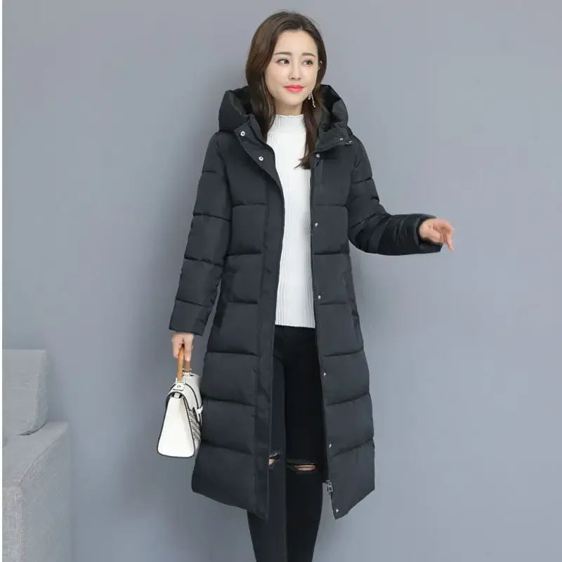 Women's Thickened Down Cotton Coat Medium-length Stylish Winter Jacket Kafinashop