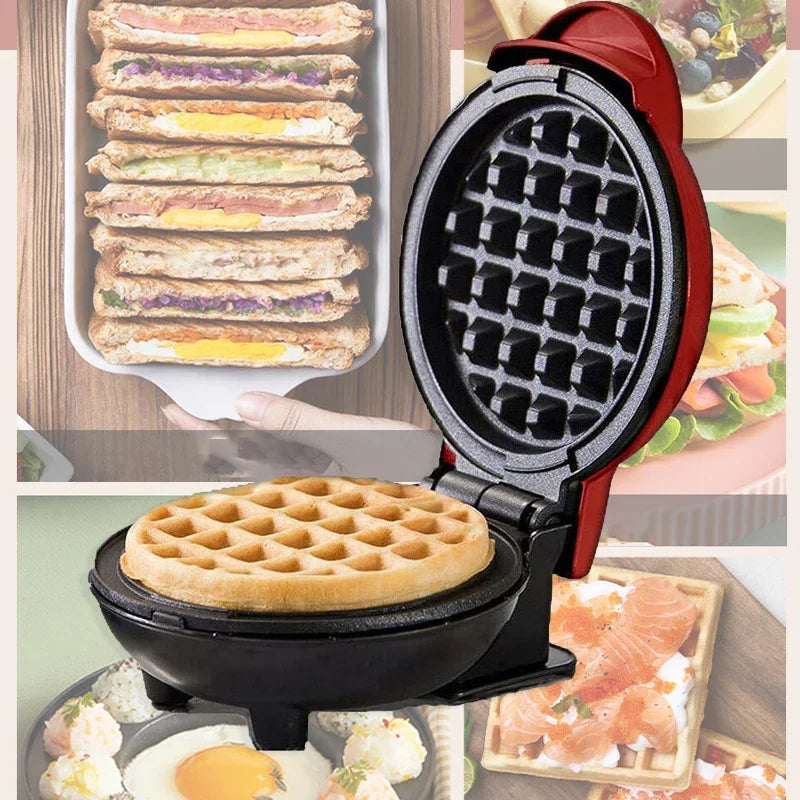 Mini Electric Waffles Maker Bubble Egg Cake Oven Eggette Machine Love Heart Shaped Double-Sided Heating Breakfast Waffle Molds Ma boutique