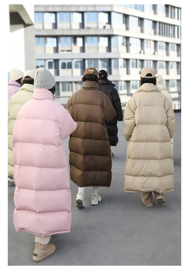 CHIC VEN Fashion Women Down Coats Long Thick Warm Down Jackets Overcoat White Duck Down Loose Casual Jacket Autumn Winter 2024 Kafinashop