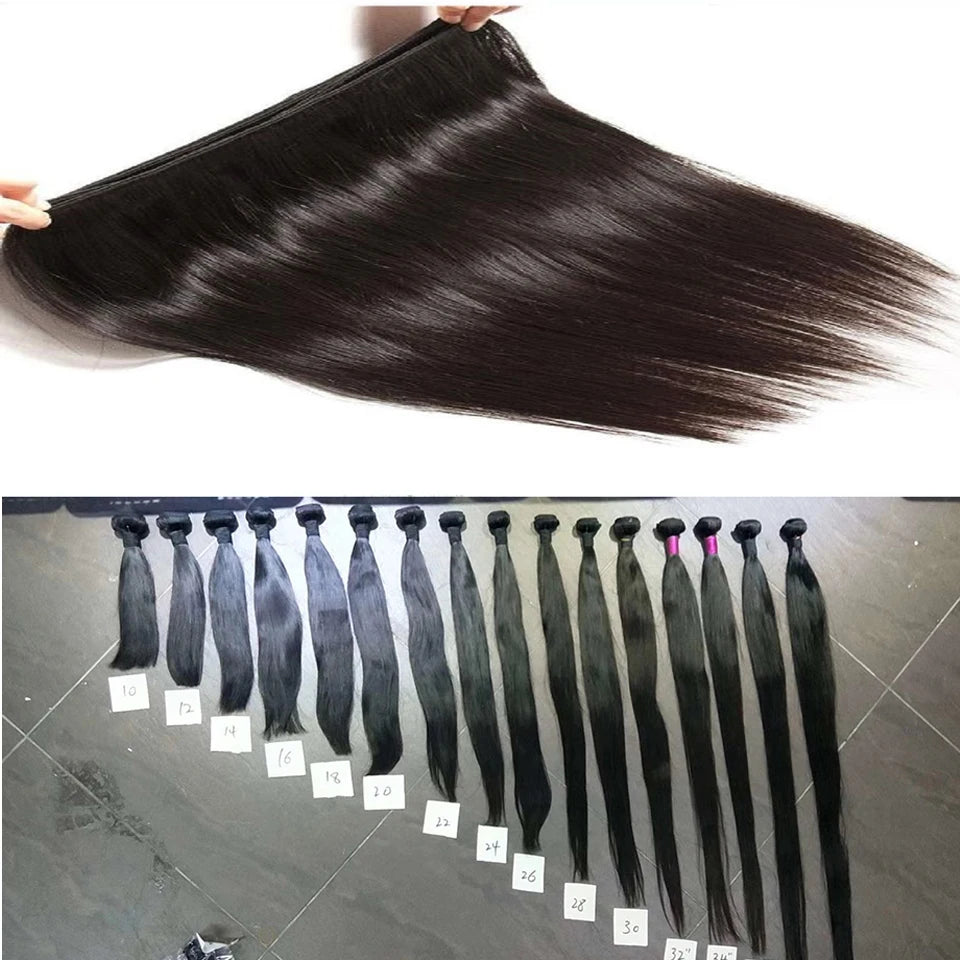 Bone Straight Human Hair Bundles 30 32 Inches Brazilian 100% Human Hair Bundles 1/3/4 Lot Bundles Human Hair Weaves Natural Human Hair Extensions For Women Fast Delivery 3 Days France Kafinashop