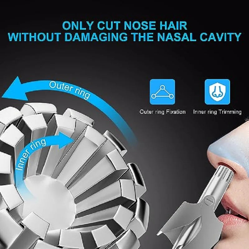 Nose Hair Trimmer for Men Stainless Steel Manual Shaver Suitable For Nose Hair Razor Washable Portable Nose Hair Trimmer 1set Kafinashop