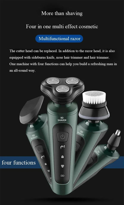 Xiaomi Electric Shavers Men Waterproof Wet Dry Use Electric Trimmer Razor Rechargeable Battery Rotary Shavers Machine Shaving Kafinashop