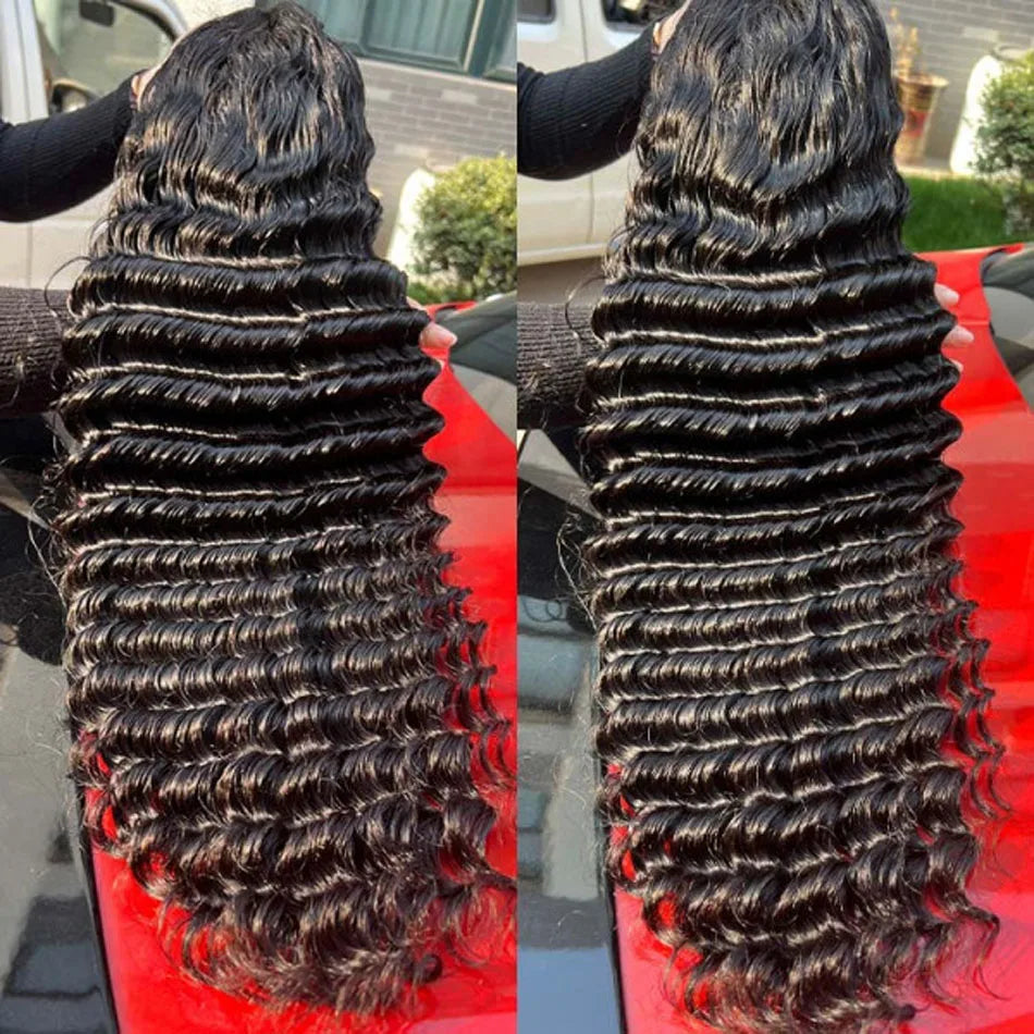 13×6 Loose Deep Wave Wig HD Lace Frontal Wigs Pre Plucked Glueless 13X6 HD Lace Human Hair Wigs Deep Wave 5x5 Closure Wig Kafinashop