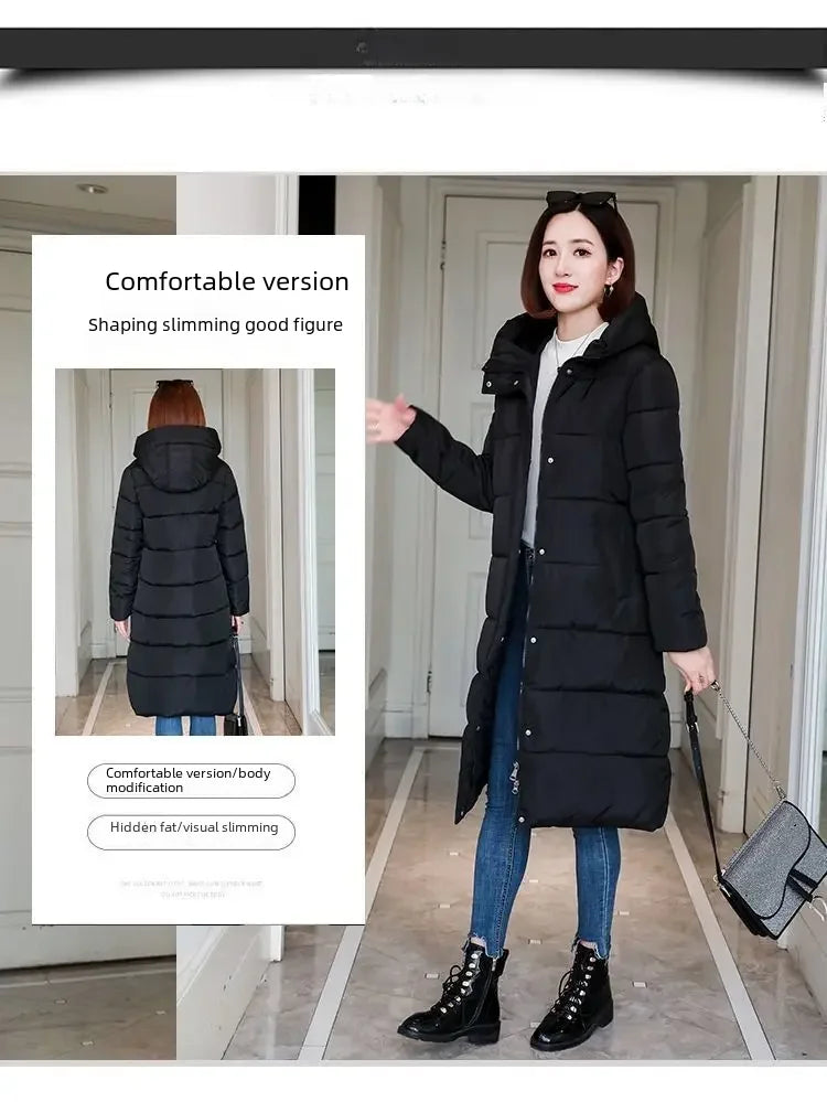 Women's Thickened Down Cotton Coat Medium-length Stylish Winter Jacket Kafinashop