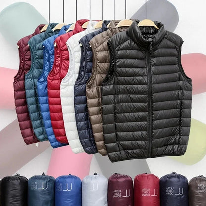 Coat Ultralight Sleeveless Puffer Vest Jacket Ultra Thin Warm Lightweight Down Jacket Waistcoat Winter Men Duck Down Vest Coats Kafinashop