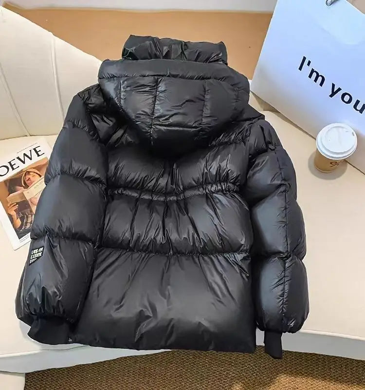 Korean Black Gold 90% White Duck Down Coat New Women Winter Thicken Warm Down Jacket Loose Casual Female Hooded Parker Outerwear Kafinashop