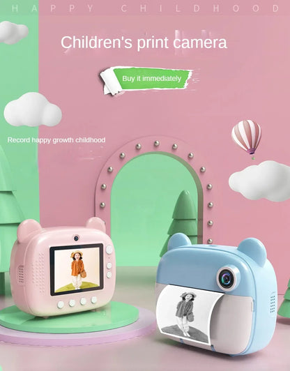 Children's Instant Print Camera Thermal Printing Photo Printer with Thermal Paper Roll Kid's Digital Camera Video Birthday Gift Kafinashop