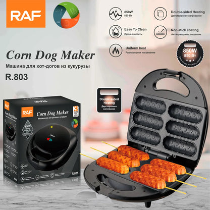 850W Electric Hot Dog Maker Crispy Corn Hotdog Waffle Maker Sausage Machine Breakfast Pan Baking Grill Kitchen Appliances Ma boutique