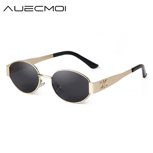 Classic Vintage Oval Sunglasses Women For Men Luxury Brand Designer Metal Sun Glasses Hip Hop Popular Punk Outdoor Shades UV400 Kafinashop