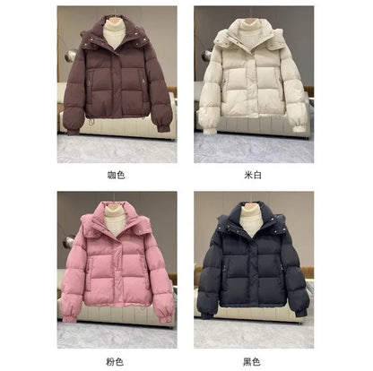 Autumn Winter New Down Cotton Jacket Women's Korean Cotton-Padded Thicken Warm Hooded Parkas Short Coat Female Casual Ladies Top Kafinashop