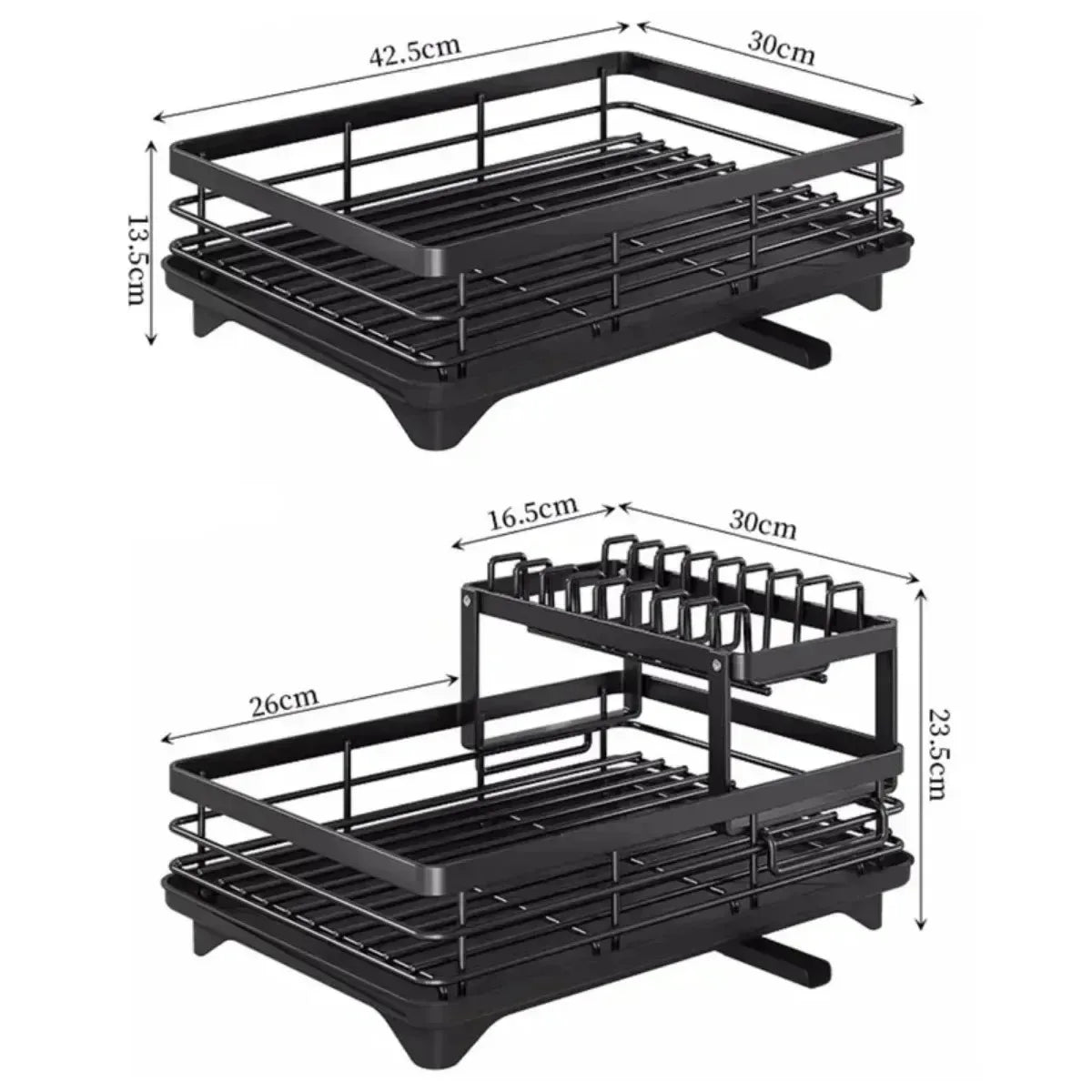 Dish Drying Rack Adjustable Kitchen Plates Organizer with Drainboard Over Sink Countertop Cutlery Storage Holde Ma boutique