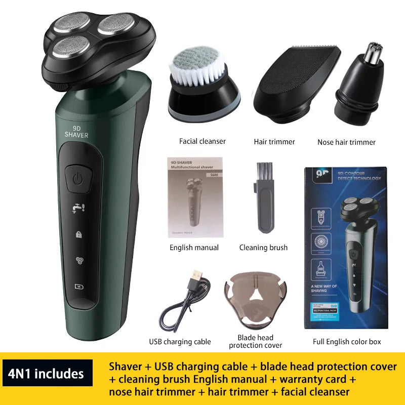 Xiaomi Electric Shavers Men Waterproof Wet Dry Use Electric Trimmer Razor Rechargeable Battery Rotary Shavers Machine Shaving Kafinashop