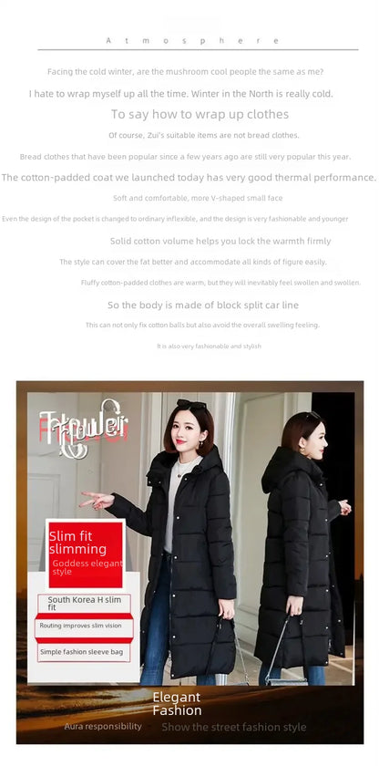 Women's Thickened Down Cotton Coat Medium-length Stylish Winter Jacket Kafinashop