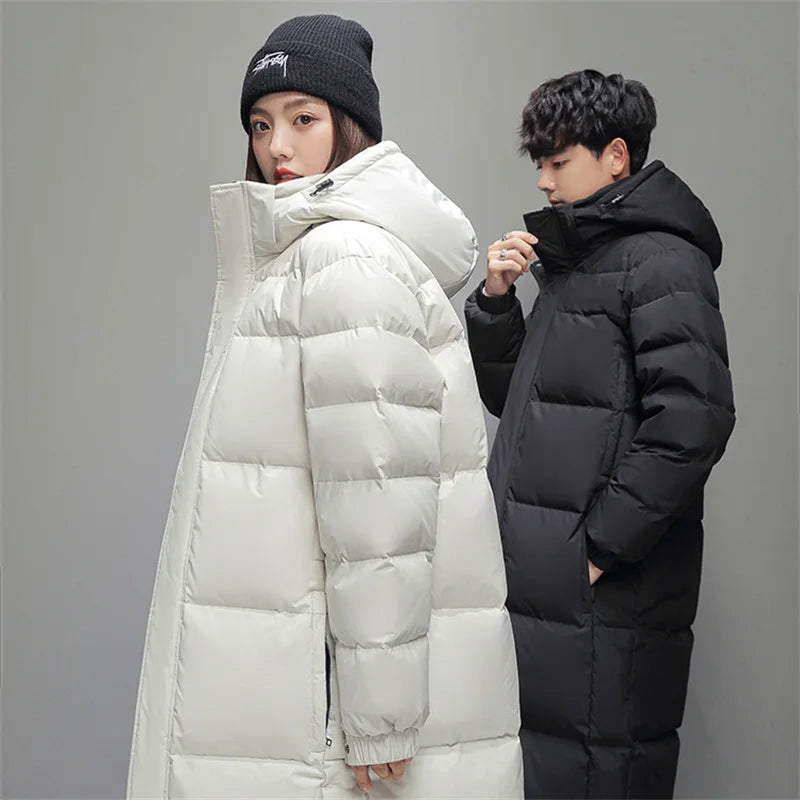 FGKKS 2024 Outdoor Casual Down Jacket For Men Long Warm Hooded Jacket High Quality Design Hot Casual Down Jacket For Men Kafinashop