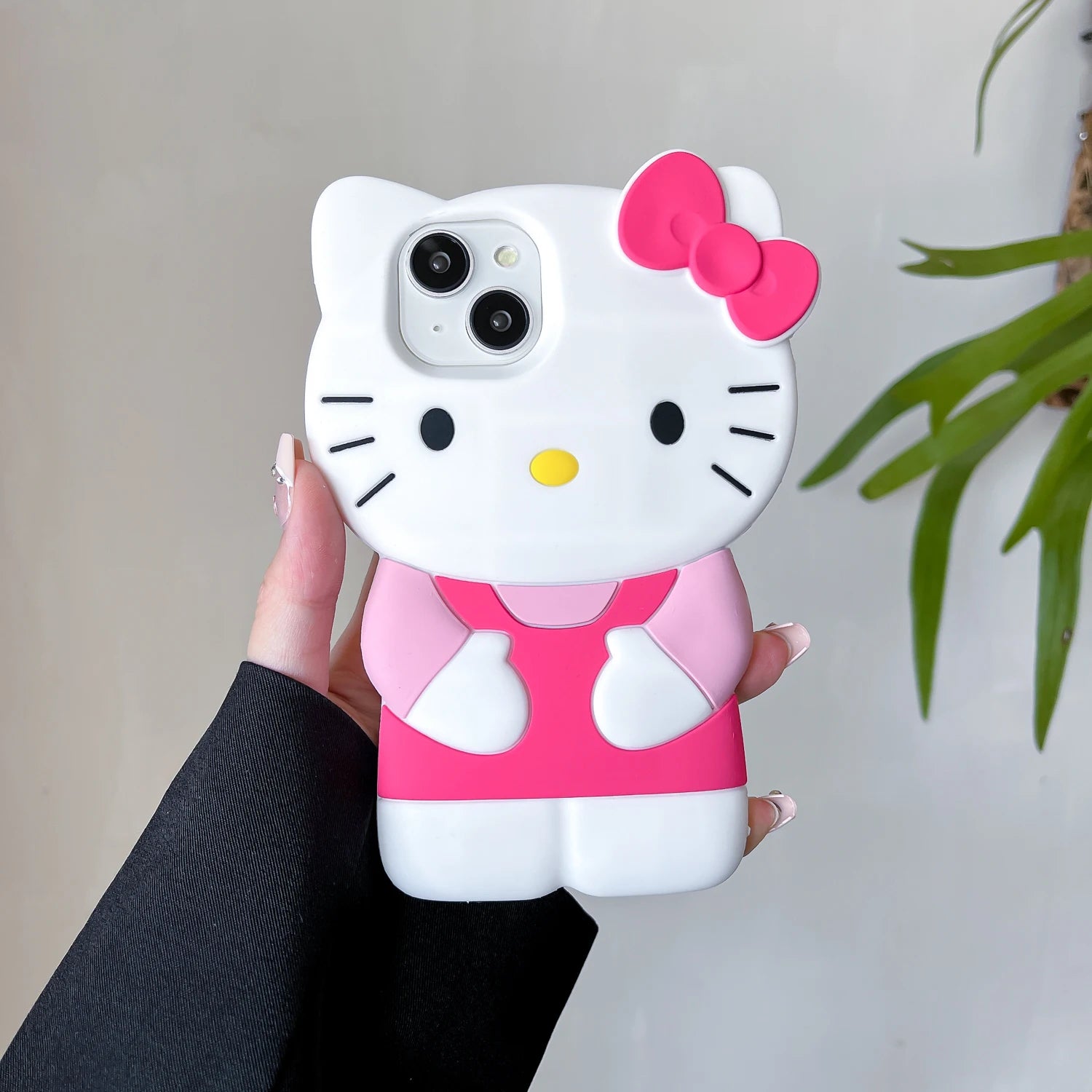 For iPhone 15 14 Plus 13 Pro Max 12 Mini 11 X XS Max XR 7 8 SE Color Bowknot Hello Kitty Cartoon Silicon Back Soft Phone Case Kafinashop