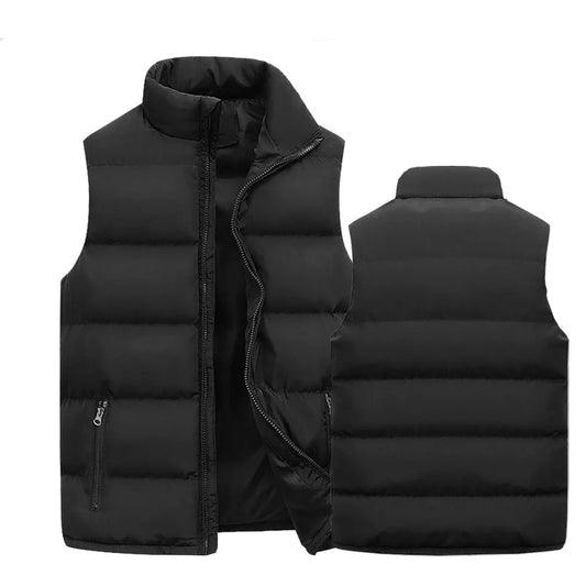 Mens Vest Jacket Warm Sleeveless Jackets Winter Waterproof Zipper Coat Autumn Stand-up Collar Casual Waistcoat Brand Clothing Kafinashop