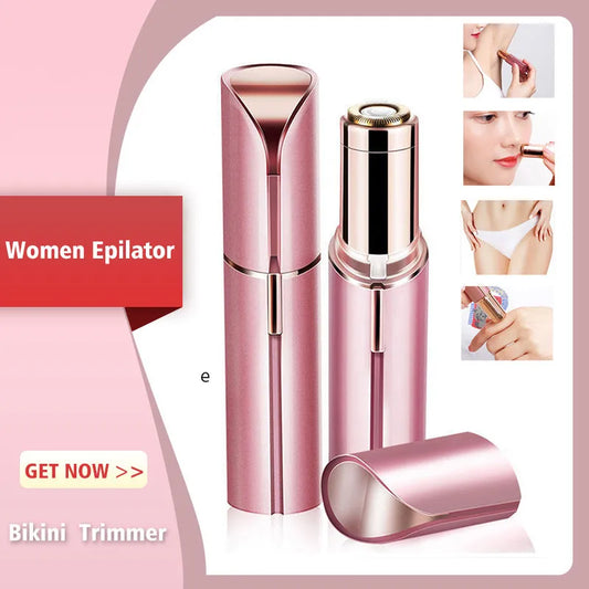 Electric Eyebrow Trimmer Mini  Epilator Lipstick Facial Hair Removal Portable Women Painless Razor  Tool Kafinashop