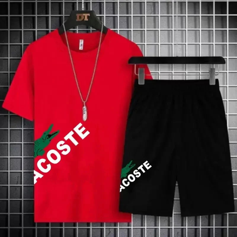 2024 New Summer Men's Set Fashion Sportswear  Short Sleeved T-shirt+Sports Shorts Set Men's Casual Clothing  Jogging Kafinashop