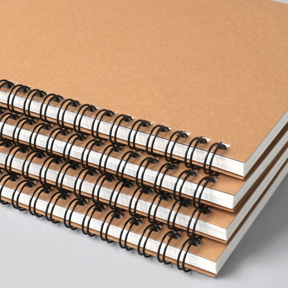 A5 B5 Spiral Notebook Kraft Paper Cover Blank Grid Dot Lined Diary Sketchbook Book School Stationery Supplies Ma boutique