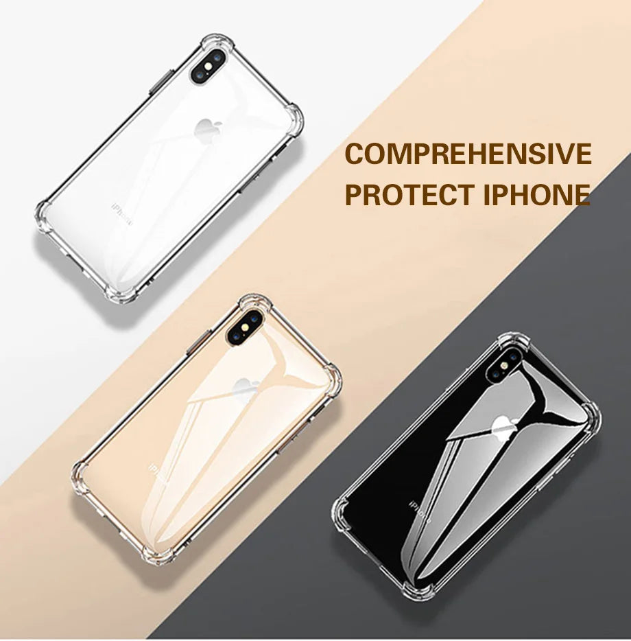 Full Protect Phone Case Shockproof Silicone For iPhone 15 14 X Xr Xs Max 12 11 Pro Max 8 7 6s Plus SE 2022 Silicone 2023 Cover Kafinashop