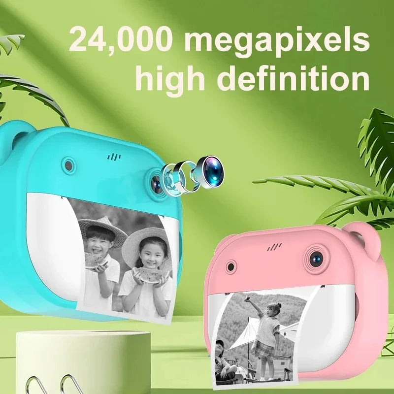 Children Digital Camera Instant Print for Kids Thermal Print Camera Instant Photo Printing Camera Video Toys+32G Memory Card Kafinashop