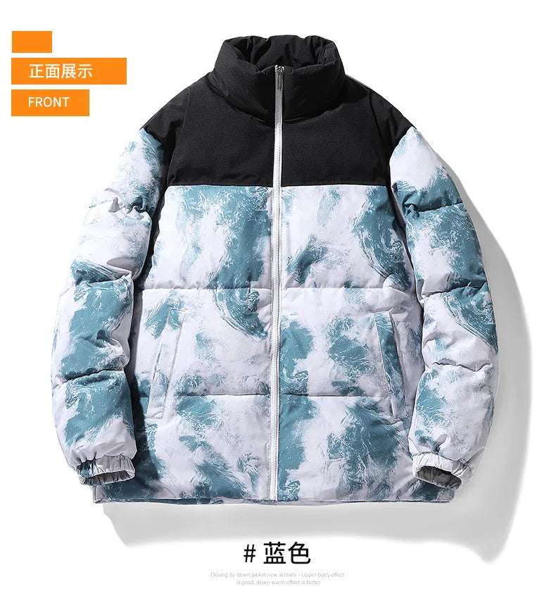 -30 Degree Mens New Winter Down Jackets Mens Casual Loose Print White Duck Down Coats Outdoor Ski Thicken Warm Windproof Outwear Kafinashop