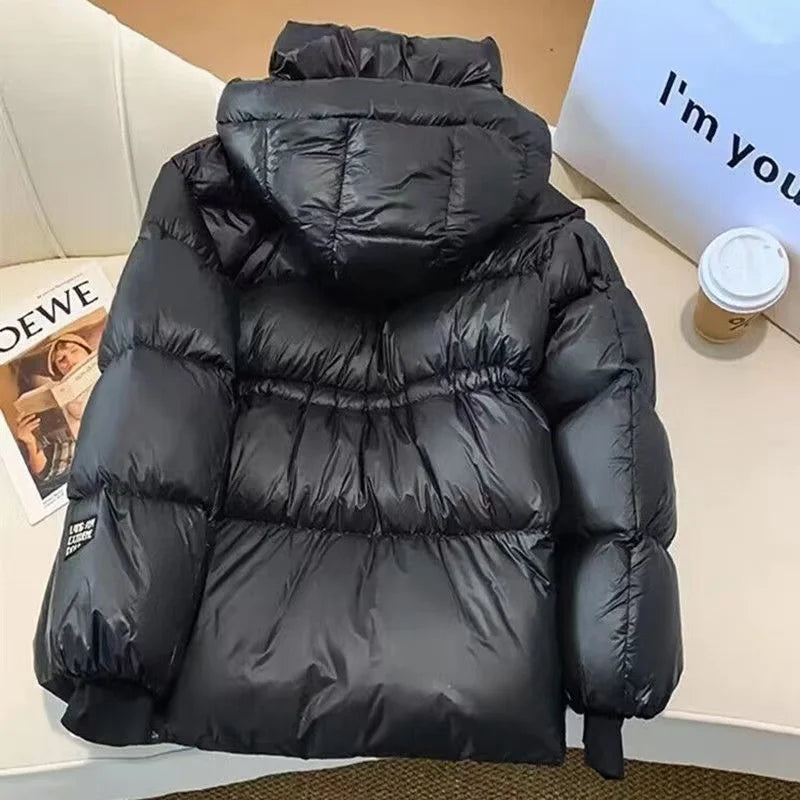 Korean Black Gold 90% White Duck Down Coat New Women Winter Thicken Warm Down Jacket Loose Casual Female Hooded Parker Outerwear Kafinashop