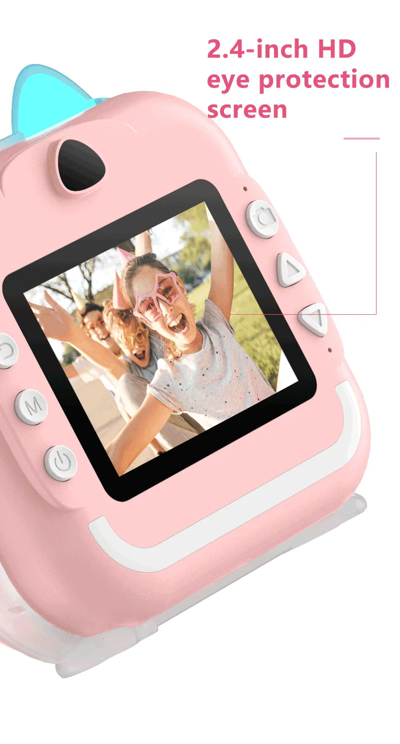 Children 1080P HD Digital Camera Toys Instant Print for Kids Thermal Print Camera Instant Print Photo Video With 32G Memory Card Kafinashop