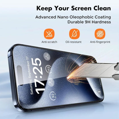 5pcs Tempered Glass For iPhone 15 Pro Max Screen Protector For iphone 14 13 12 11 7 8 Plus X XR XS Max Mini Protective Glass Kafinashop