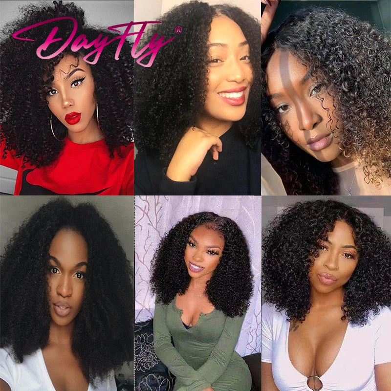 Afro Kinky Curly Wig Human Hair Mongolian Curly Human Hair Wigs 4x4 Swiss Lace Closure Wig For Women peruque cheveux naturels Ma boutique