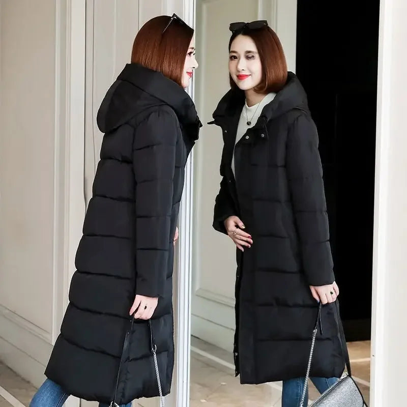 Women's Thickened Down Cotton Coat Medium-length Stylish Winter Jacket Kafinashop