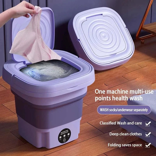 8L Small Folding Washing Machine Student Dormitory Underwear Socks Mini Cleaning Machine Portable Laundry Bucket Washing Machine Ma boutique