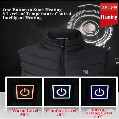 Super Sale 21 HEATING ZONES Heated Vest Men Women Heated Jacket Winter Warm Usb Self Heating Thermal Vest Heating Down Jacket Kafinashop