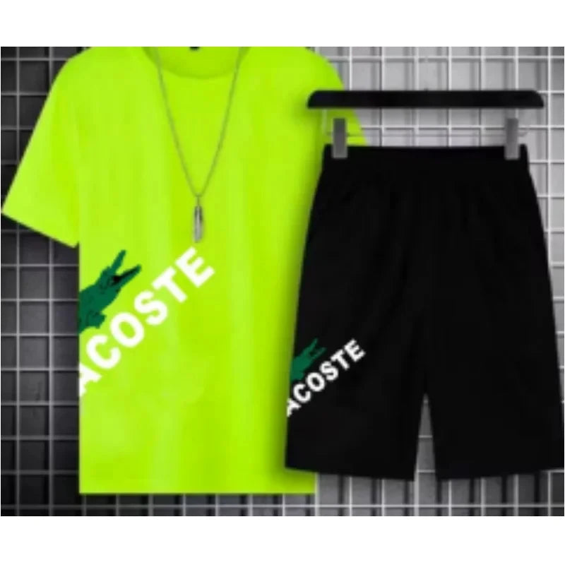 2024 New Summer Men's Set Fashion Sportswear  Short Sleeved T-shirt+Sports Shorts Set Men's Casual Clothing  Jogging Kafinashop