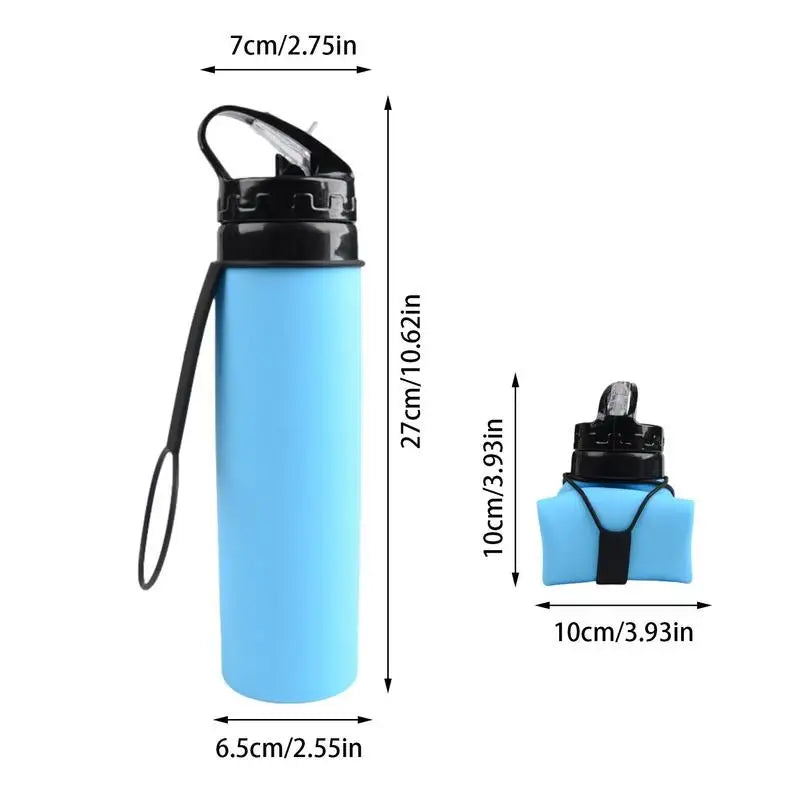 Collapsible Water Bottle For Travel 600ml Leak Proof Foldable Sports Water Bottles Foldable Bottle For Travel Outdoor Swimming G Kafinashop