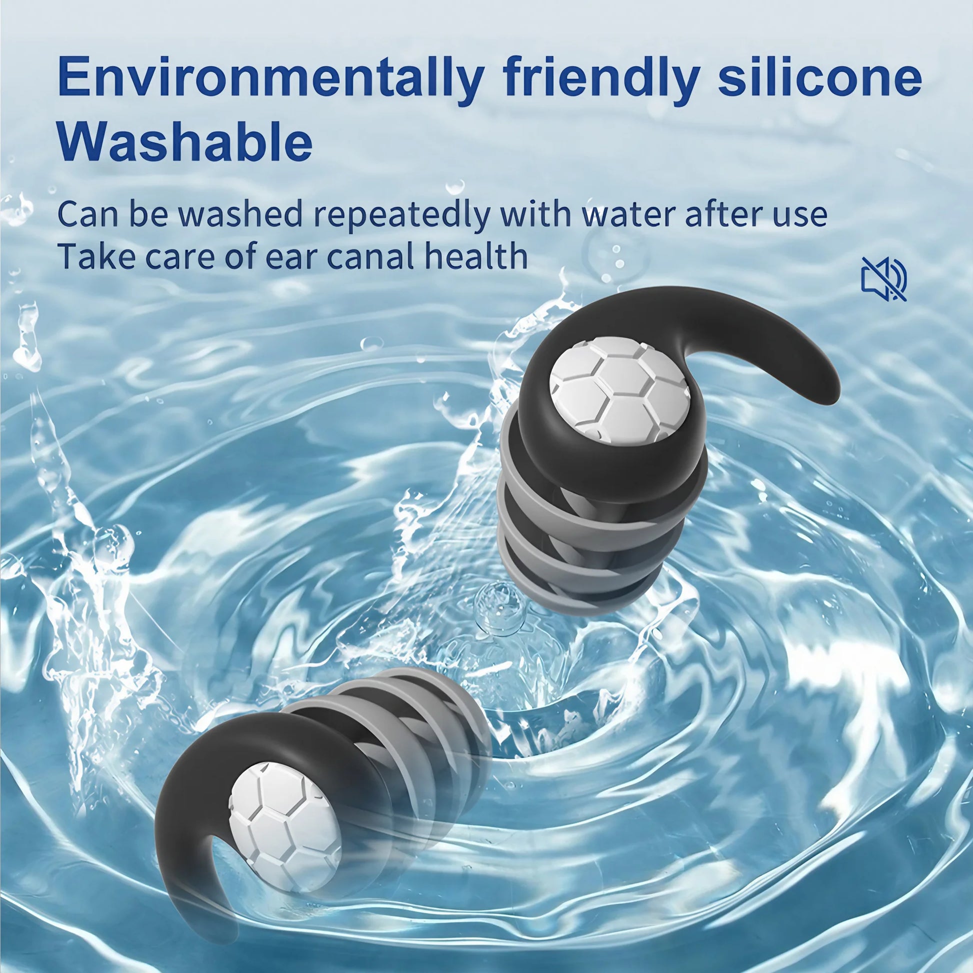 STONEGO 1 Pair Triple Layer Silicone Noise Cancelling Earplugs Suitable for Sleep Swimming Waterproof Noise Filter Creating Kafinashop