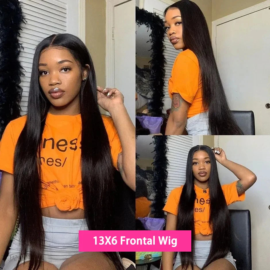 Wear Go Glueless Wig 30 34 Inch Bone Straight 13x6 HD Lace Frontal Wig Human Hair Pre plucked 6x4 Transparent HD Lace Front Wig Kafinashop