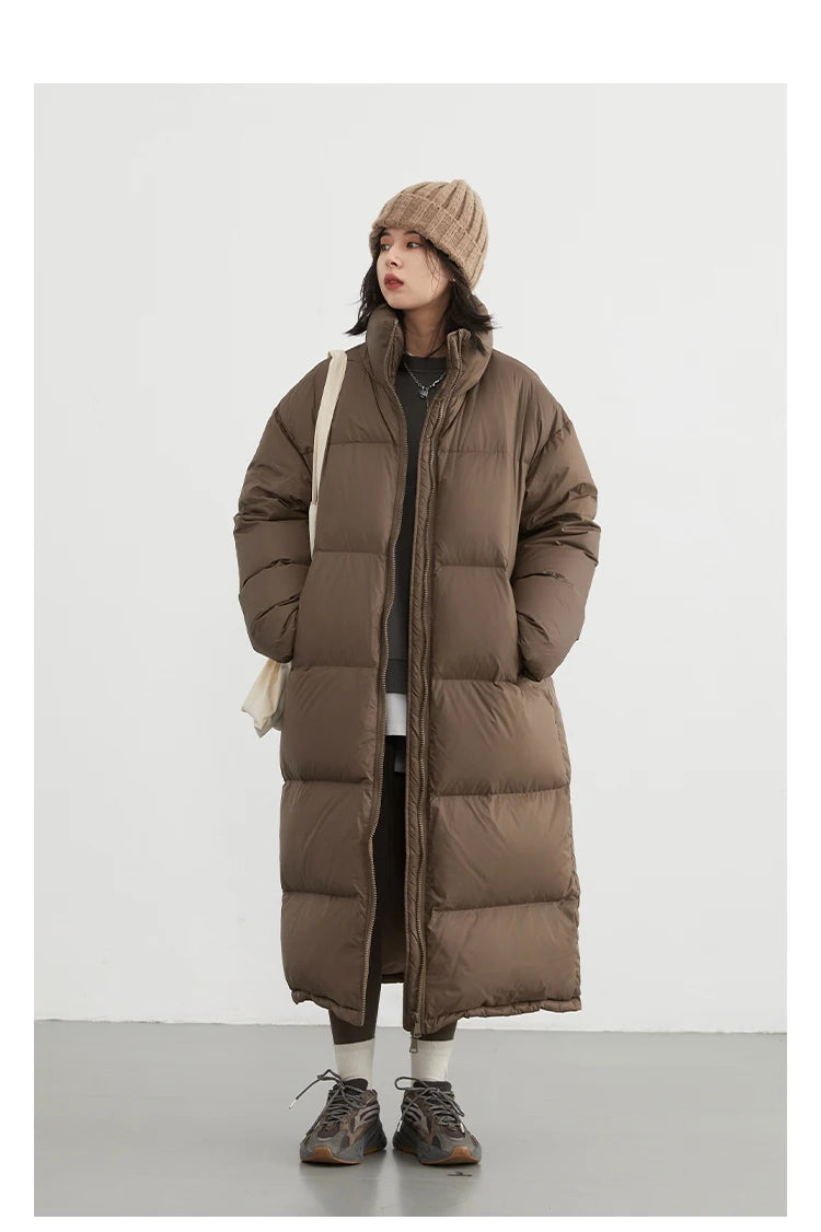 CHIC VEN Fashion Women Down Coats Long Thick Warm Down Jackets Overcoat White Duck Down Loose Casual Jacket Autumn Winter 2024 Kafinashop