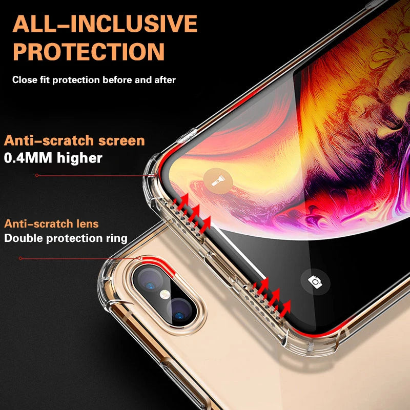 Full Protect Phone Case Shockproof Silicone For iPhone 15 14 X Xr Xs Max 12 11 Pro Max 8 7 6s Plus SE 2022 Silicone 2023 Cover Kafinashop