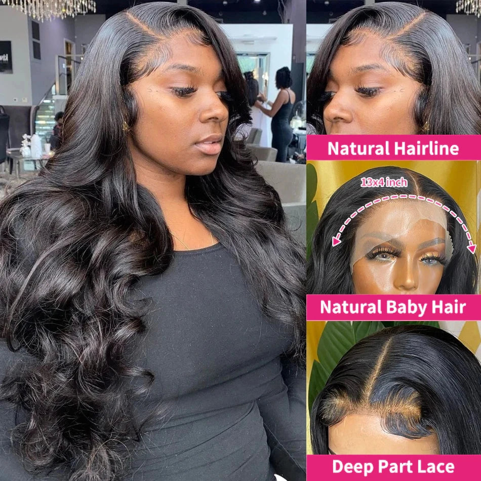 Wear And Go Glueless Human Hair Wigs Preplucked Brazilian Body Wave 13x6 HD Lace Frontal Human Hair Wigs For Women Ready To Wear Kafinashop