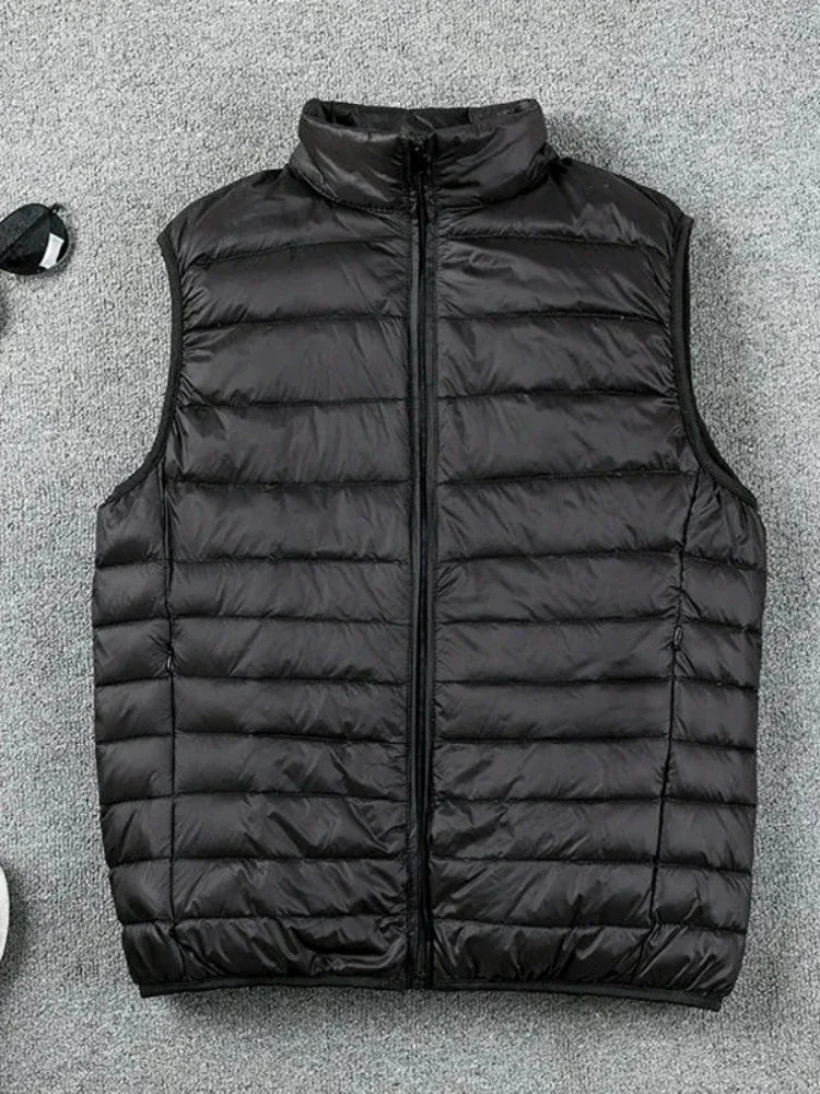 Coat Ultralight Sleeveless Puffer Vest Jacket Ultra Thin Warm Lightweight Down Jacket Waistcoat Winter Men Duck Down Vest Coats Kafinashop