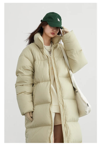 CHIC VEN Fashion Women Down Coats Long Thick Warm Down Jackets Overcoat White Duck Down Loose Casual Jacket Autumn Winter 2024 Kafinashop