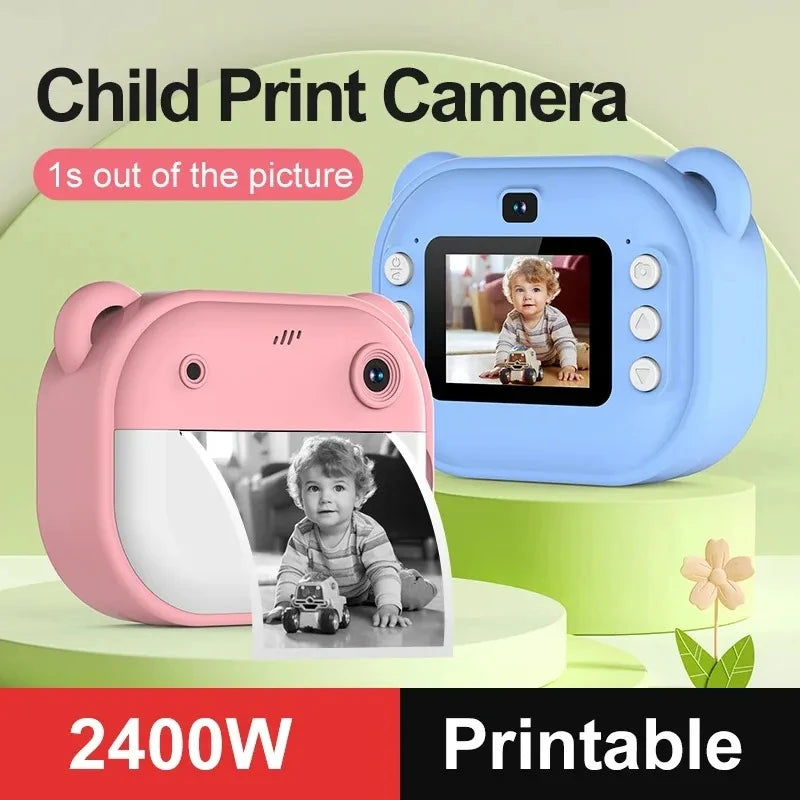 Children Digital Camera Instant Print for Kids Thermal Print Camera Instant Photo Printing Camera Video Toys+32G Memory Card Kafinashop