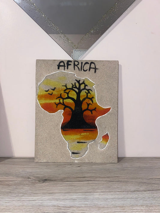 Tableau décoratif Carte d'Afrique en bois Kafinashop